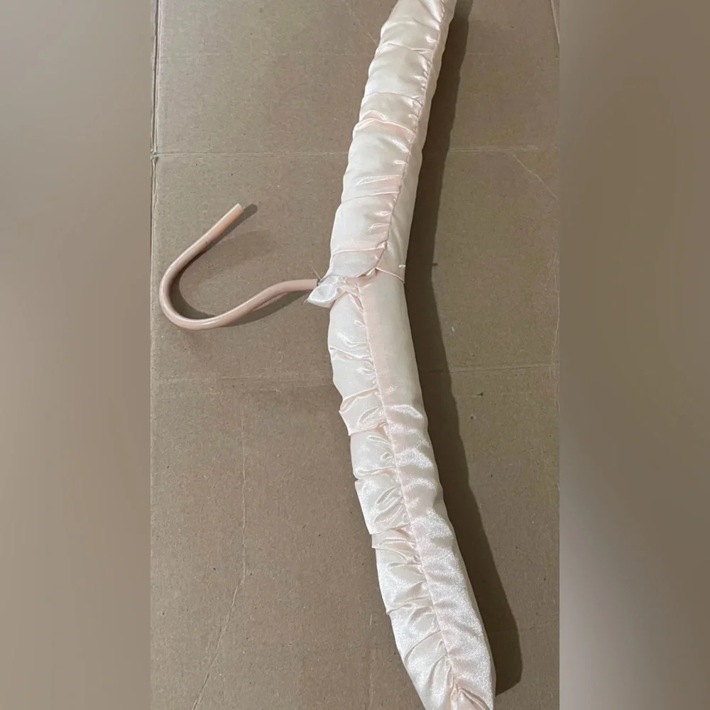 Vintage Ruffled Fabric Clothes Hanger Padded in Pastel Light